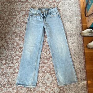 Zara TRF Mid Rise Wide Leg Jean